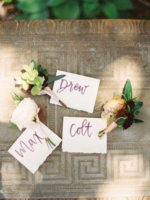 Brush Lettered Place Cards