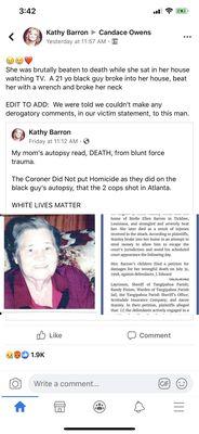 Terrible article of a elderly women being murdered by a black kid.