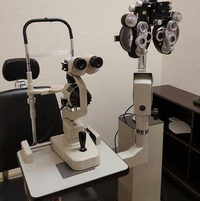 Slit Lamp and Phoropter.