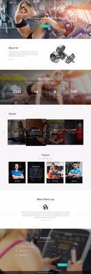 Landing page for Fitness club