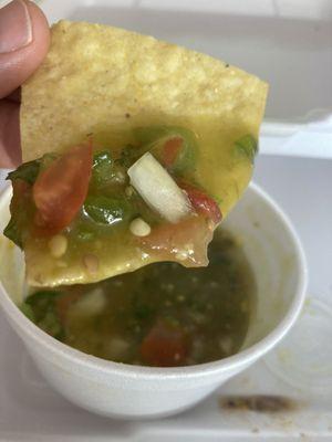 Homemade chips and salsa- very fresh ingredients