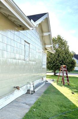 Exterior wall drying! 2nd coat