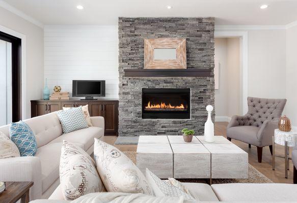 Fireplace design and renovation.