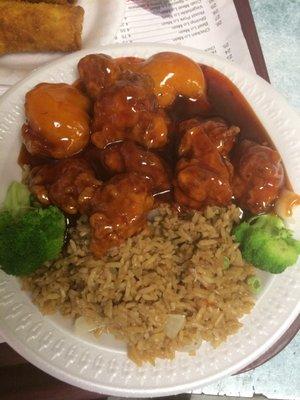 General to's chicken and shrimp