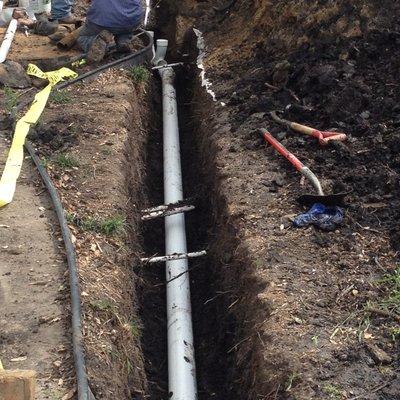 Sewer line replaced in yard - Richardson, Texas