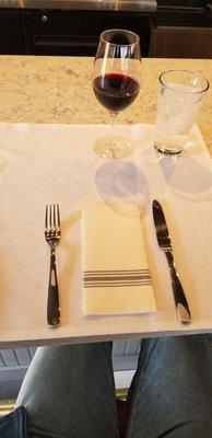 Place setting at bar