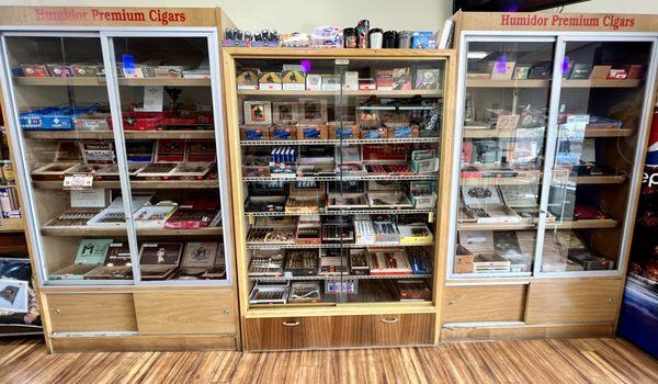 Premium Cigars Maintained Properly In Humidors! Familiar Brands Such As Cohiba, Acid, Macanudo, Montectisto, Perdomo & Many More!