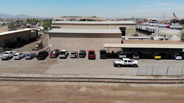 The front of MMI Tank and Industrial Services from the air