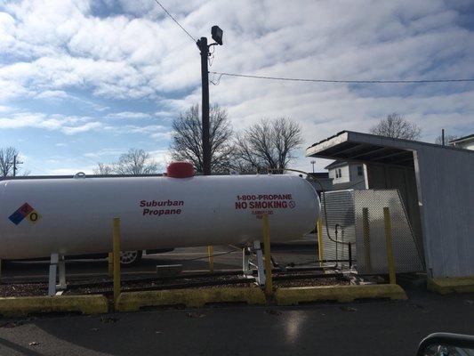 Propane tank fill area.