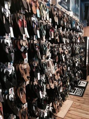 The wall of sandal selection!