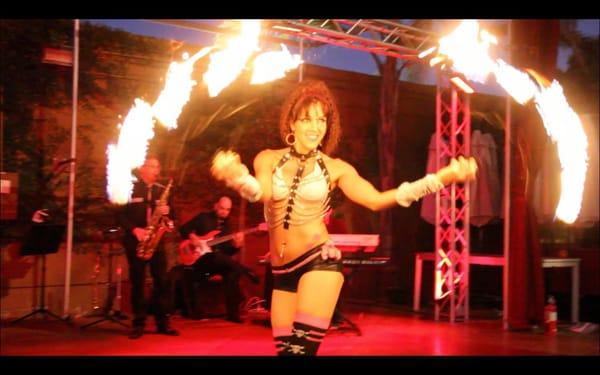 Fire dancer at Hollywood