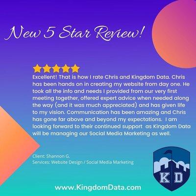 5 Star Client Review for website design!