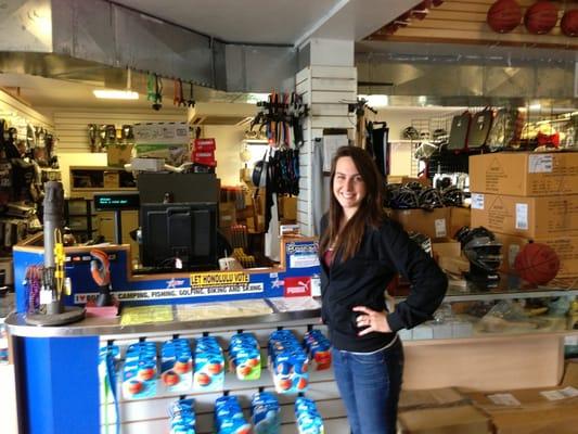 One of the friendly staff at Sports Gear Warehouse.