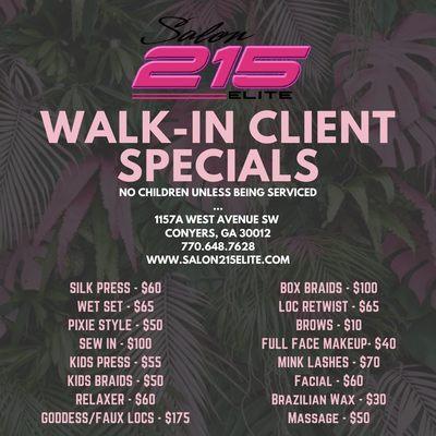 New Client Price List