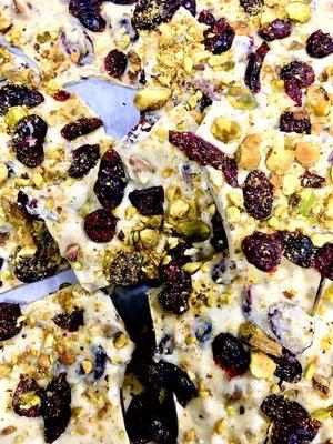 Cranberry Orange and Pistachio Bark