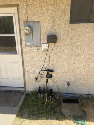 This was the outdoor sprinkler control installed in the backyard.