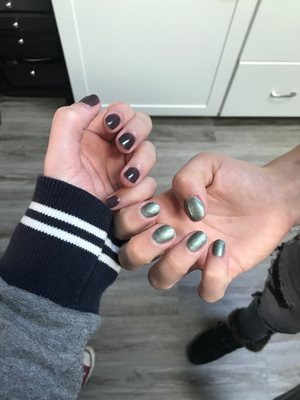 My nails and my sibling's nails