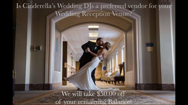 If we're a preferred vendor at your wedding event location, you save!