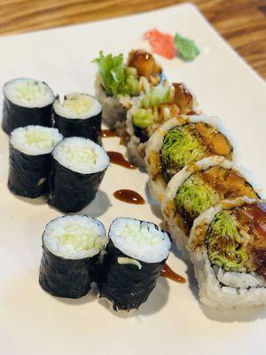 Cucumber Roll + Sweet Potato Roll