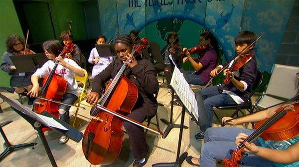 Strings Ensemble Playing at Recital