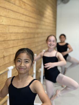 Our Team DSLA Junior Company Members working hard in ballet class! So proud of how far they've come!