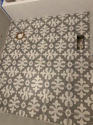 Bathroom floor deco tile