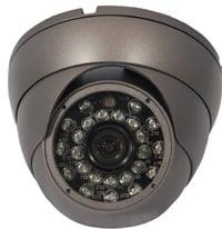 480 TV line vandaldome camera with infrared, 12 VDC operation, 3 axis for easy installation