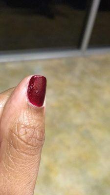 Kinda messed up my thumb nail polish