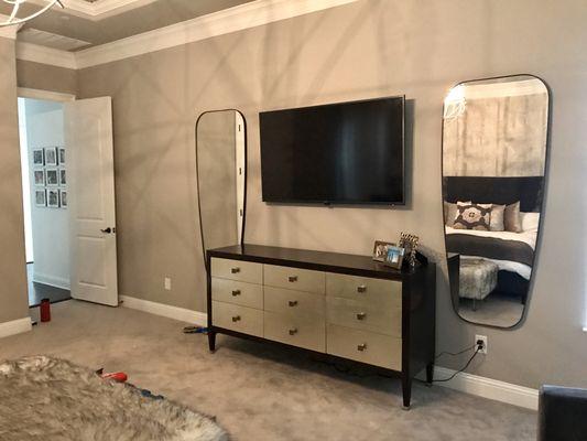 Master bedroom tv wall mounted