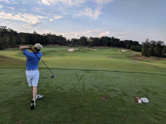 1st hole, white tees.