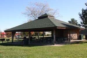 Picnic shelter with bbq grills and restrooms