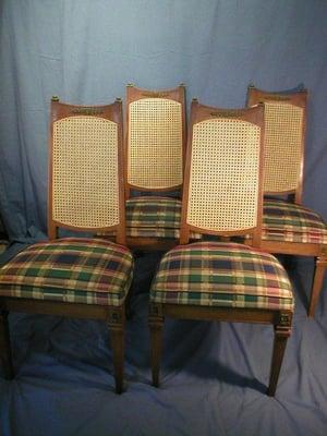 Pressed/Machine Cane - Dining Room Chairs After Restoration