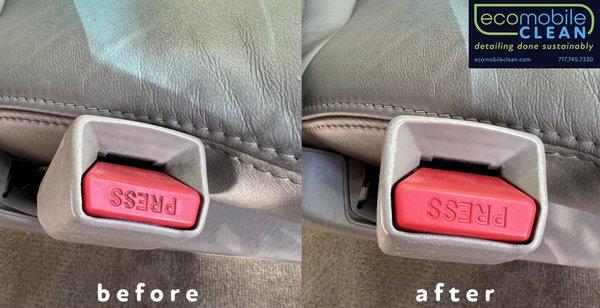 No detail is overlooked. Seatbelt buckles and latches are high-touch areas which need to be cleaned regularly.