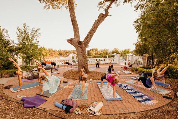 Yoga Bonfire at the retreat property