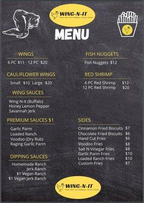 Menu as of January 2022.