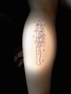 Inkstar lower leg tattoo from reference