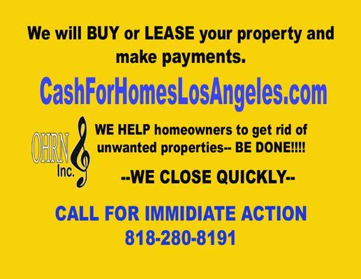 CashForHomesLosAngeles.com We buy any unwanted property