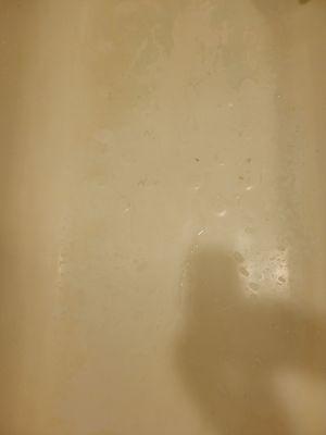 Yes the inside of the tub was this dirty. Get they charged for the room. But the floors are new