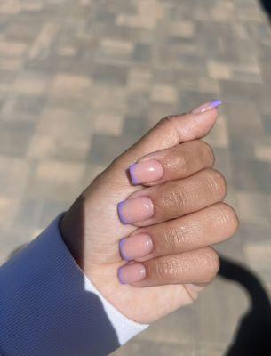 Short Square purple French tip