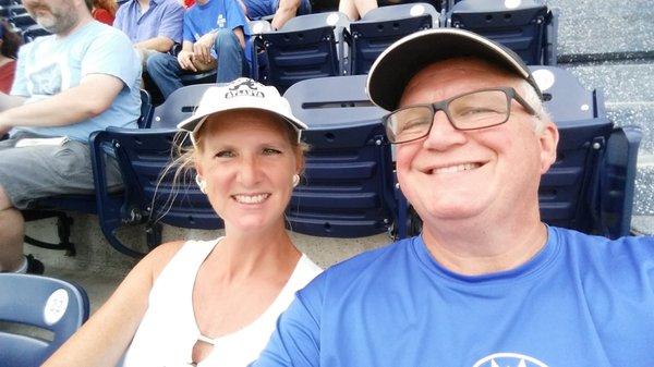 John enjoying a Nationals game with his wife Chris. "Go Braves!"