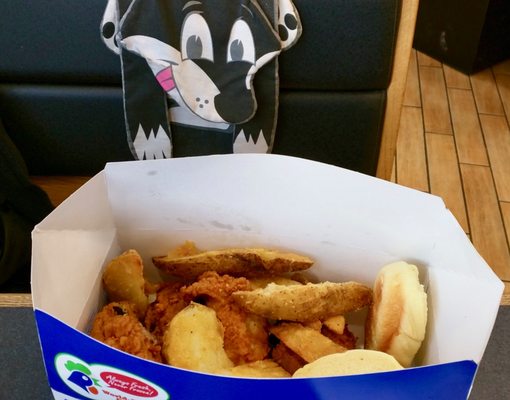 Fried chicken and fries