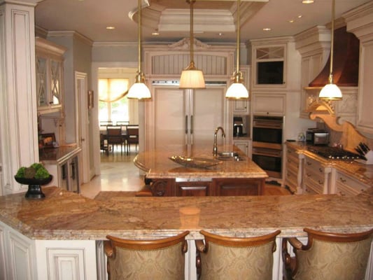 Kitchen done in Typhoon Bordeaux Granite