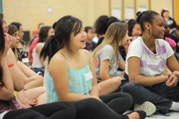 Seventh-grade students on a Youth Frontiers Courage Retreat.