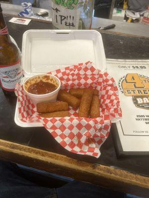 Fried Cheese Sticks & Budweiser