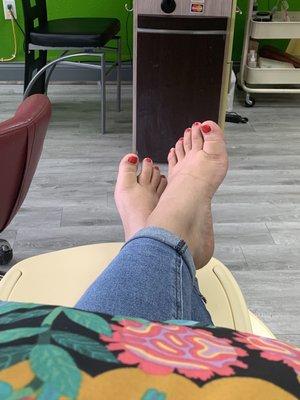 Pedicure, it's so good and excelente attention  I love that