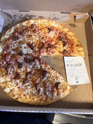 The worst extra sausage pizza I've ever had