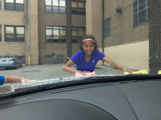 Our Lady of Lourdes Students washing cars