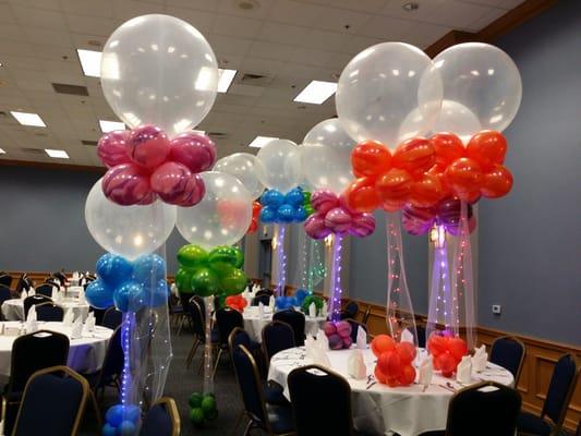 3' Big Balloon centerpieces with twinkle lights