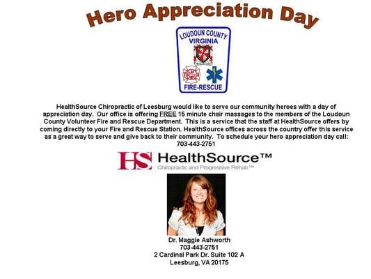 Hero Appreciation Day - Giving back to the community