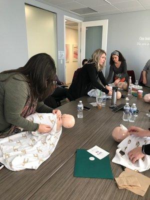 The ladies show their skills at keeping these babies warm! Expert training by our RNs and NPs. We can also come do this class privately